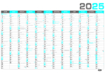 Kalendář 2025 nástěnný roční plánovací BKA4 - modrý