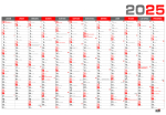 Kalendář 2025 nástěnný roční plánovací BKA5 - červený